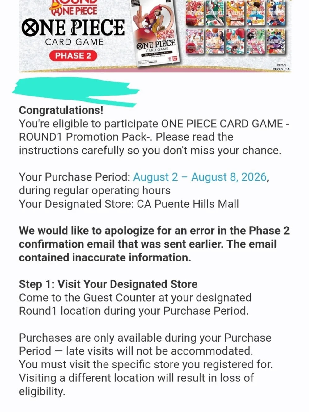 ROUND 1 x ONE PIECE TCG PROMO PACK ENGLISH VERSION